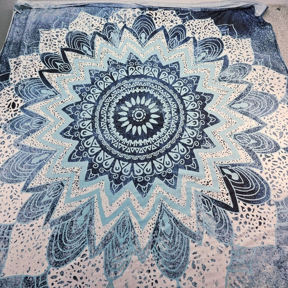 The Unbranded Brand Other - Tapestry Mandala Dri-fit Material Wall Art Decor Blue Y2K Hippie Teen Dorm 6'x4'